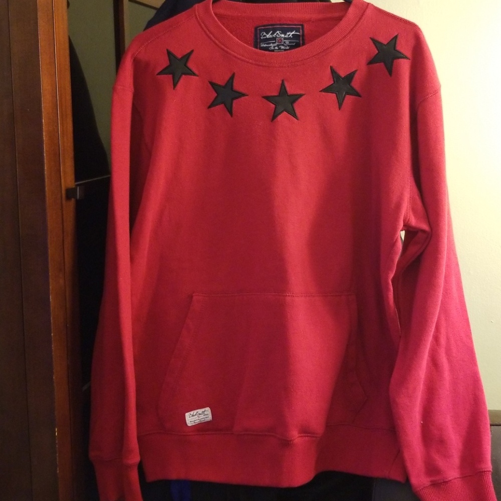 AUTHENTIC MENS BLACKSMITH RED BLK STARS SWEATSHIRT